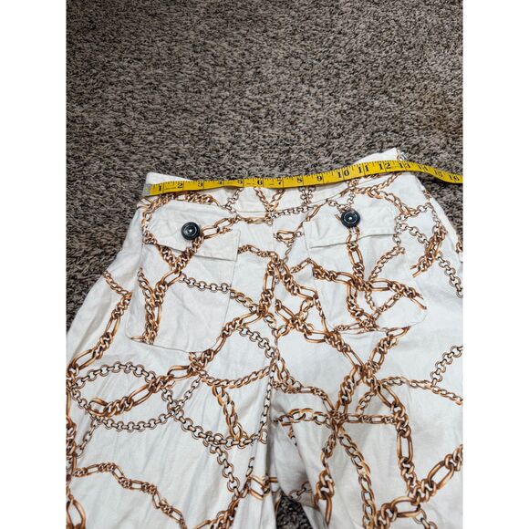 Maeve Anthropologie Linen Blend Palazzo Pants Womens Sz 4 Wide Leg Chain Print - Picture 13 of 15
